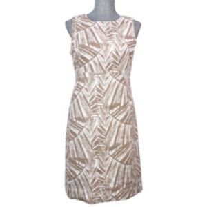 Banana Republic Tan Palm Print Sheath Dress